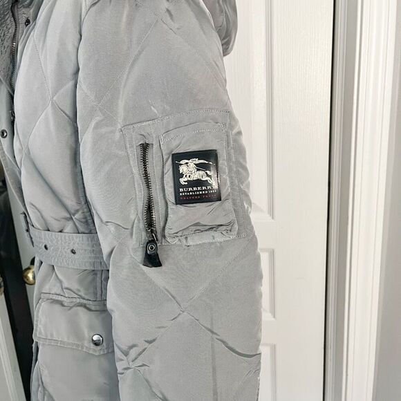 Burberry Weatherproof Puffer Goose Down Belted Pocket Nova Check Hooded Coat - Picture 7 of 14